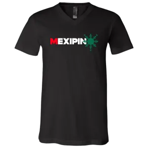 Mexipino with Sun Unisex Jersey V-Neck T-Shirt