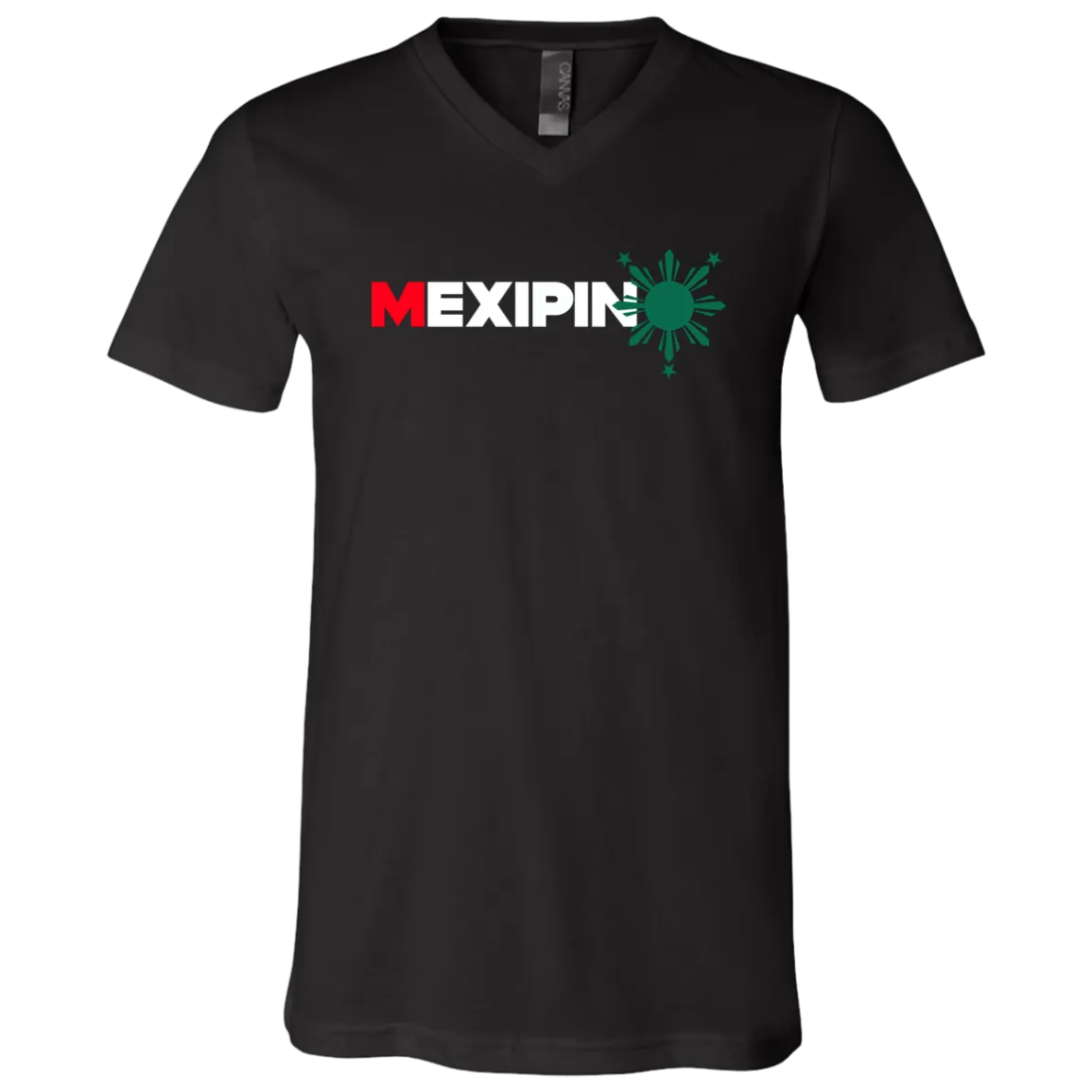 Mexipino with Sun Unisex Jersey V-Neck T-Shirt