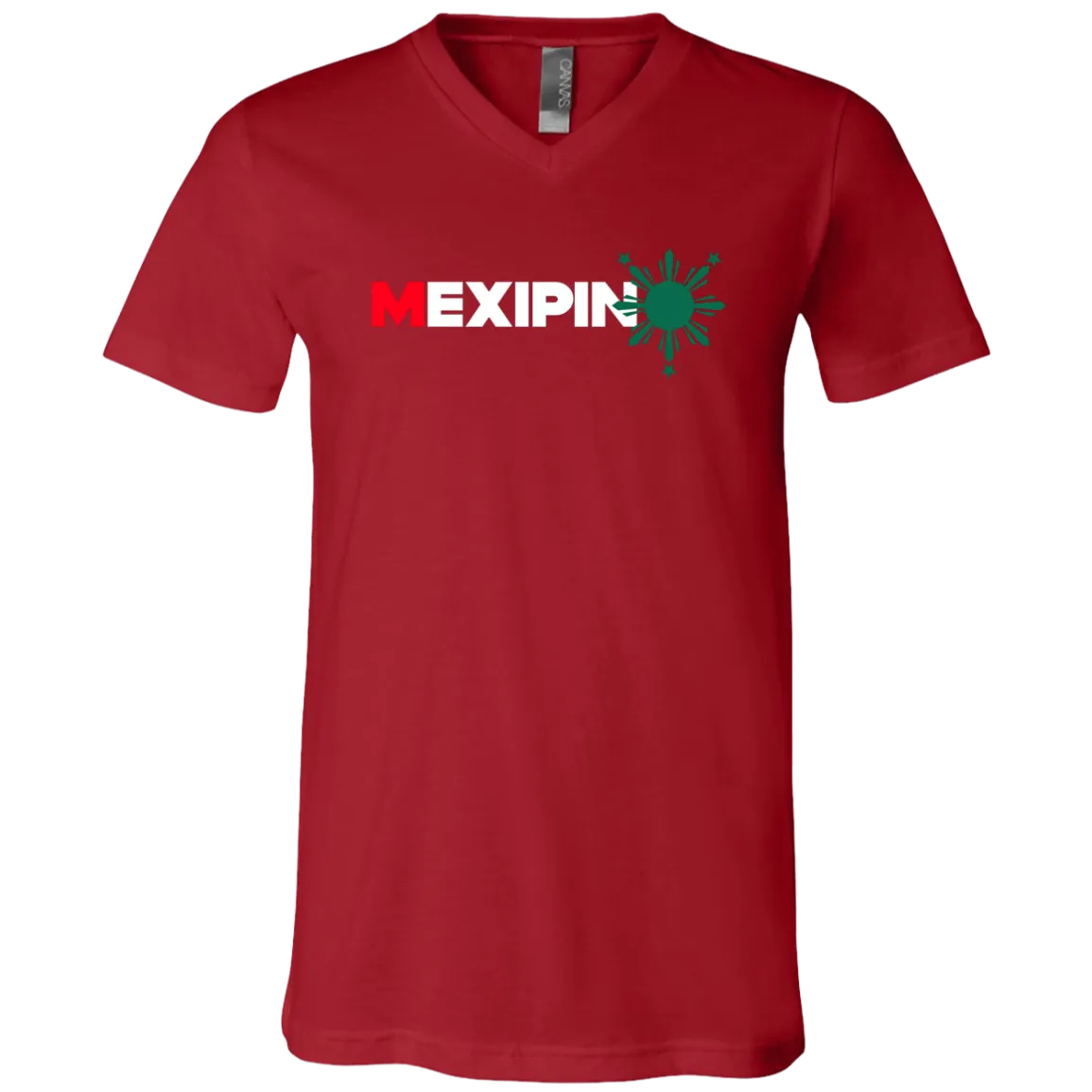 Mexipino with Sun Unisex Jersey V-Neck T-Shirt