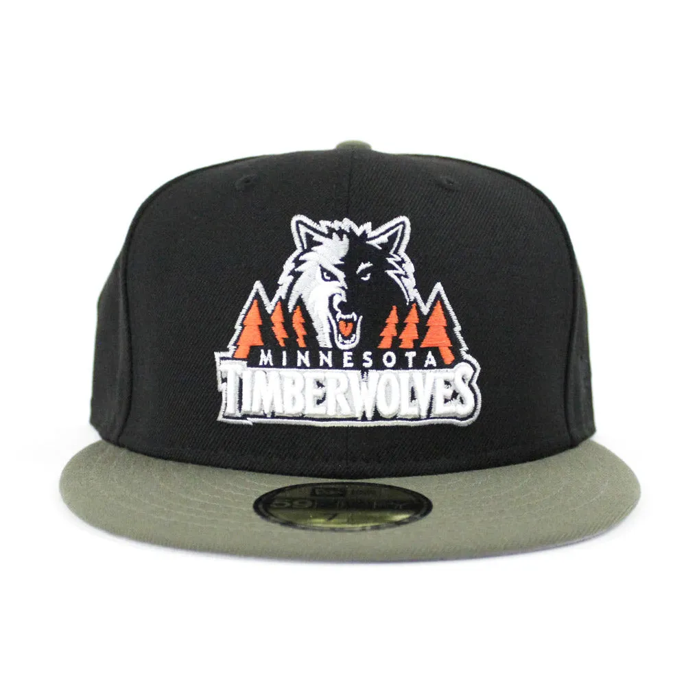 Minnesota TimberWolves New Era 59Fifty Fitted Hat (FOAMPOSITE PRO SEQUOIA Gray Under Brim)