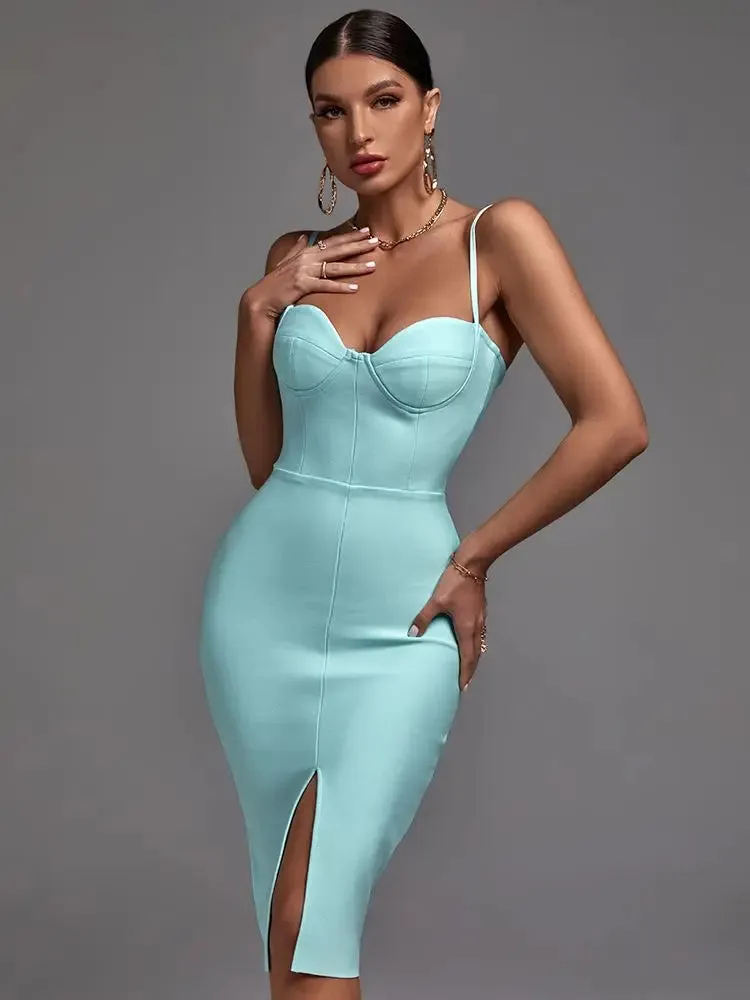 Mint Bandage Elegant Midi Dress