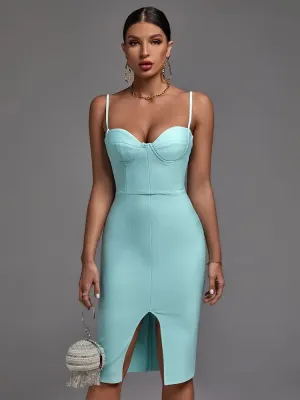 Mint Bandage Elegant Midi Dress