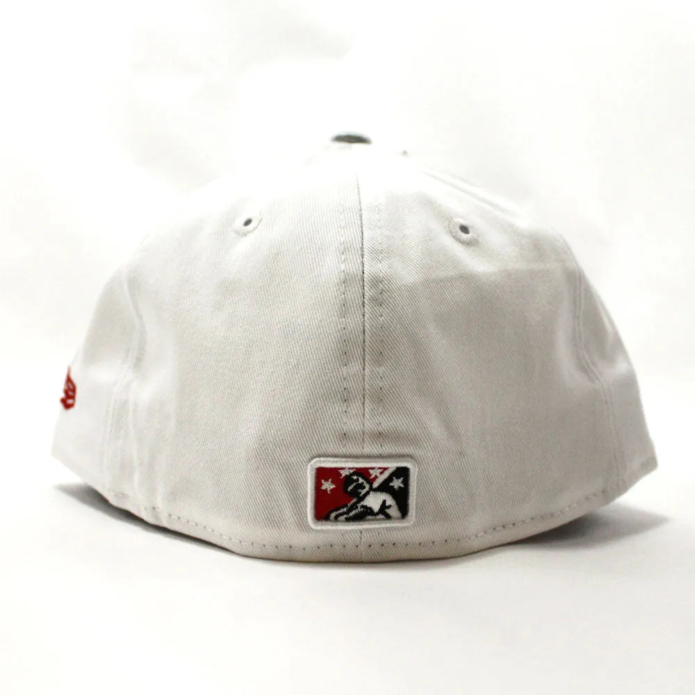 MOBILE BAYBEARS New Era 59Fifty Fitted Hat (White Red M Silver Gray Under Brim)