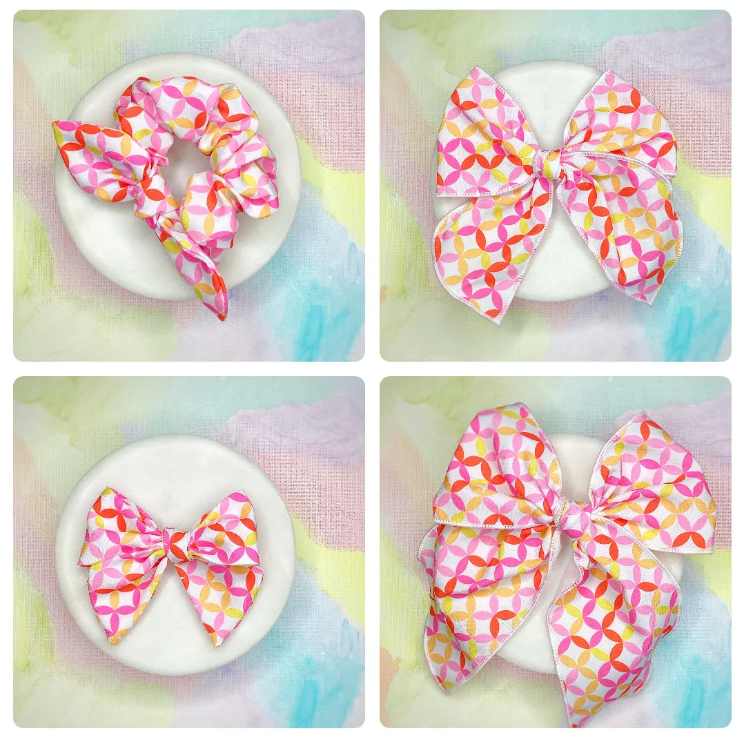 Mod Corals Bow Strip and Scrunchie Collection