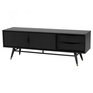 Modern Media Cabinet in Jet Black