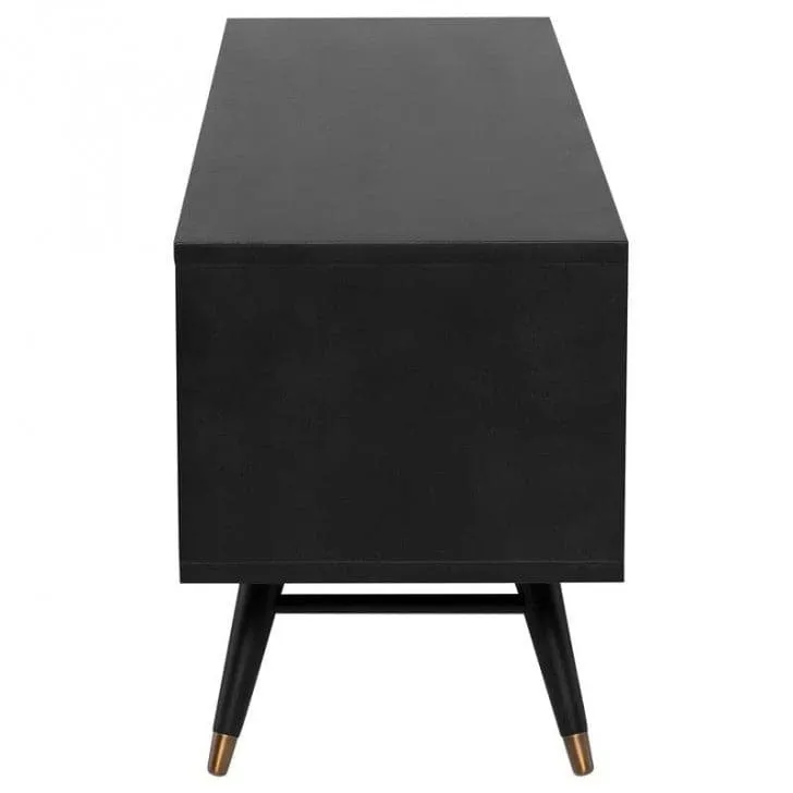 Modern Media Cabinet in Jet Black
