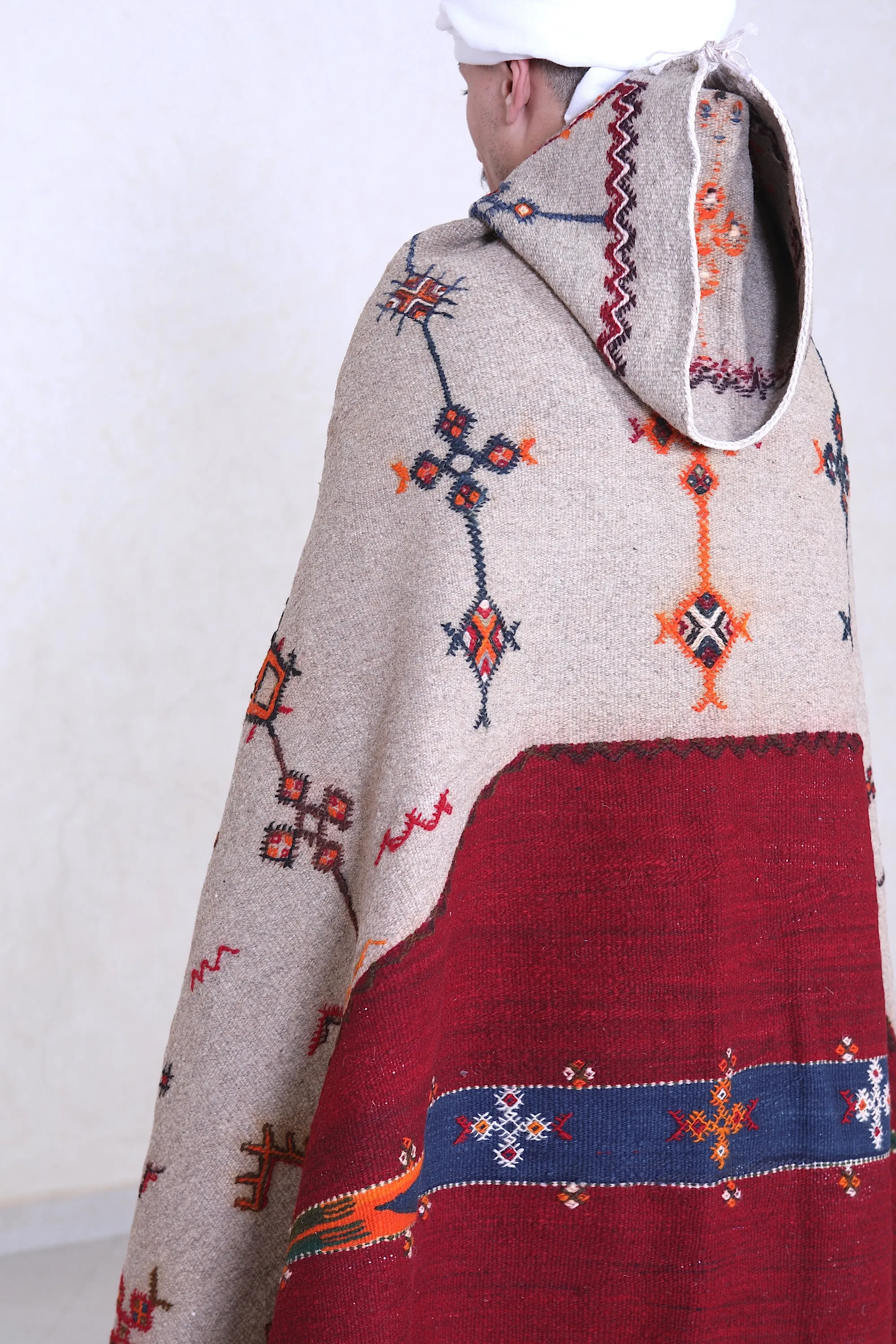 Moroccan Vintage Cape - Handmade Wool Berber Cape