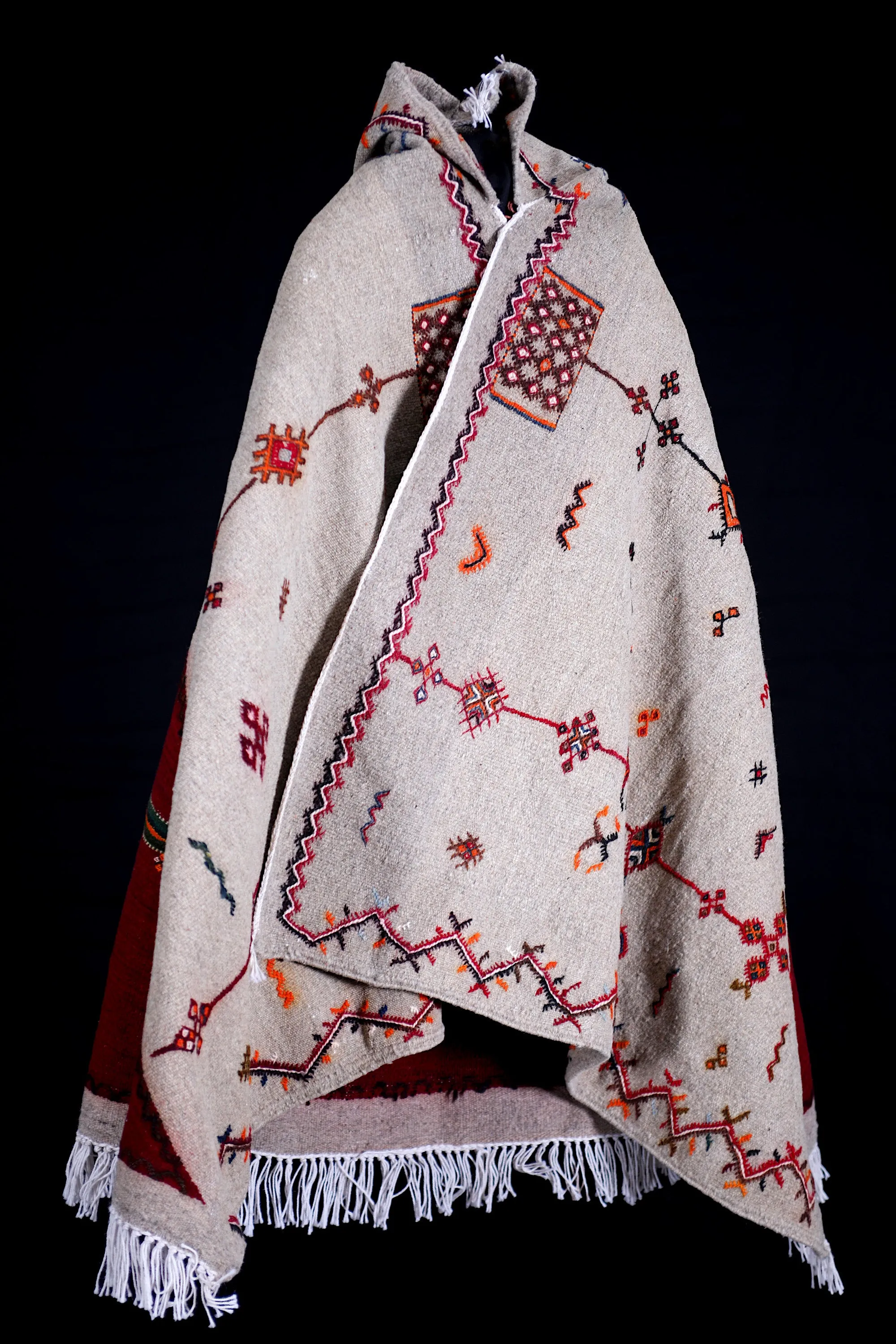 Moroccan Vintage Cape - Handmade Wool Berber Cape