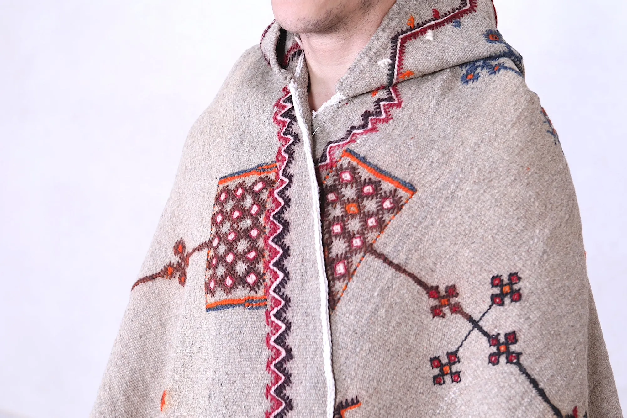 Moroccan Vintage Cape - Handmade Wool Berber Cape