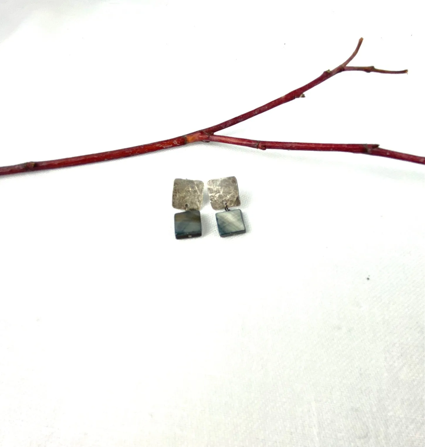 Mother of pearl with post silver earring