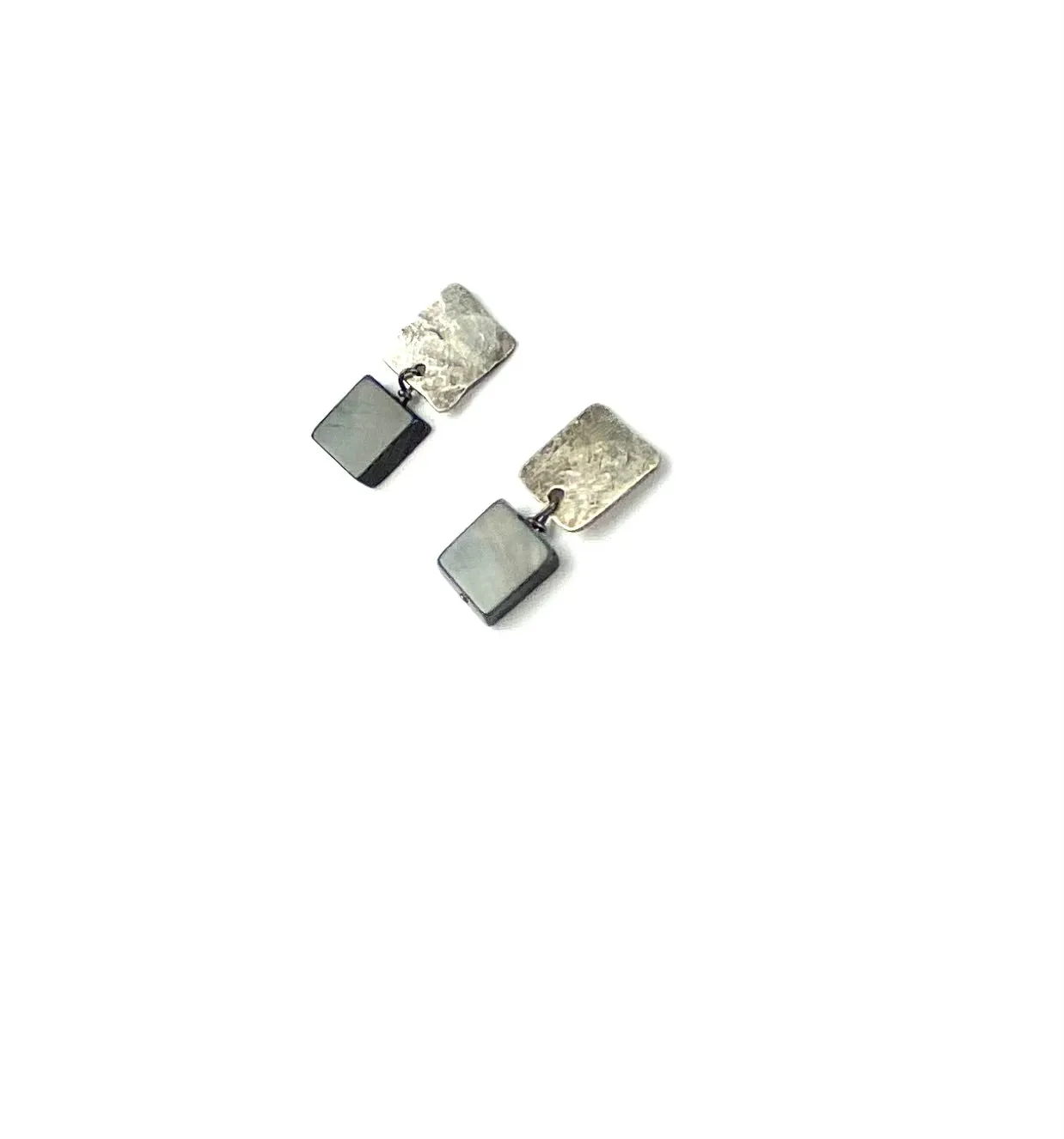 Mother of pearl with post silver earring