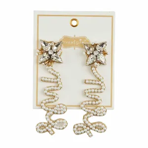Mrs. Beaded white Earrings