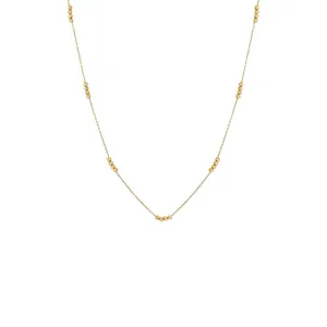 Multi Cluster Beaded Chain Necklace 14K