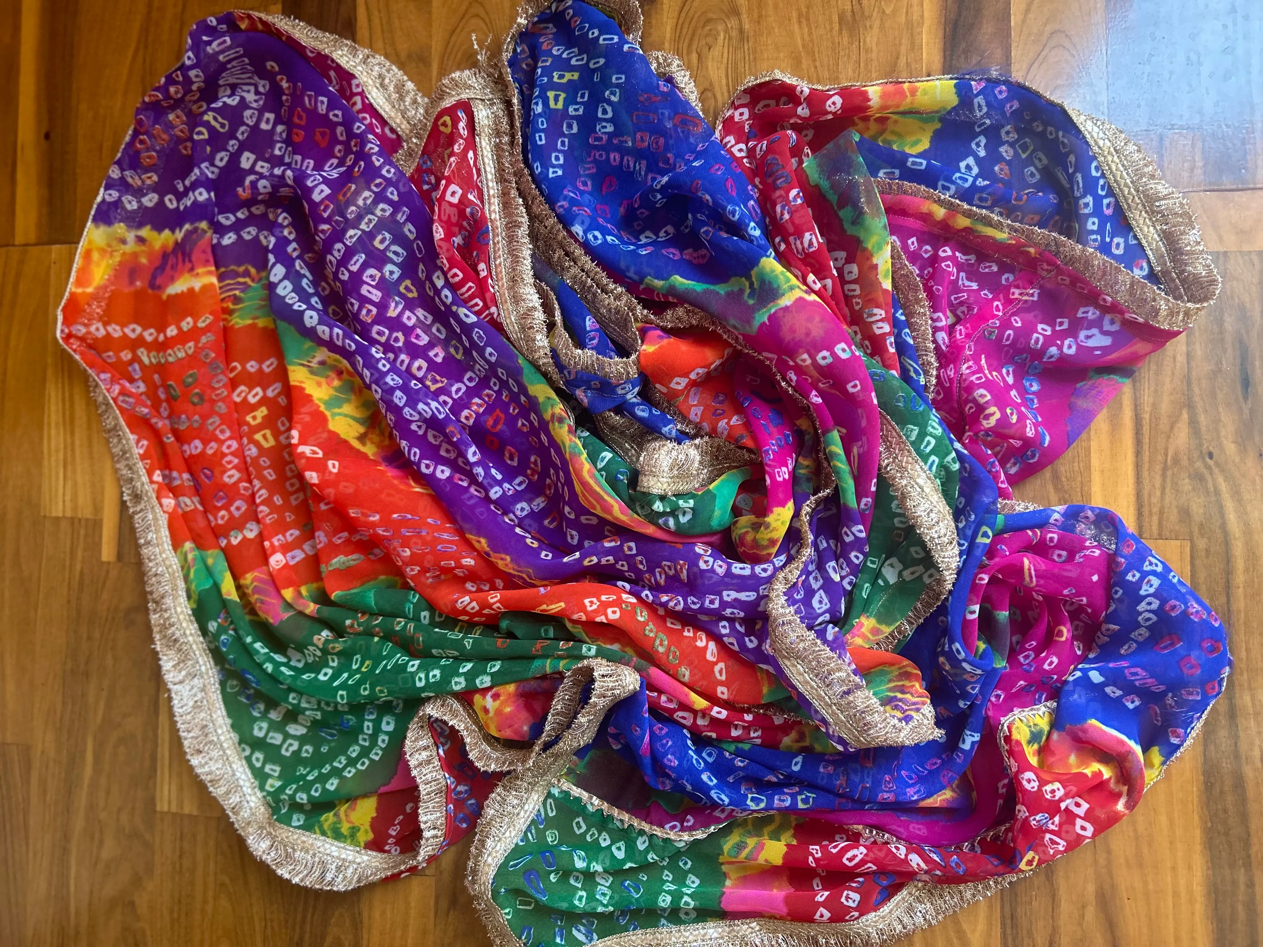 Multicolor  Bandhani Gota Patti Chunri