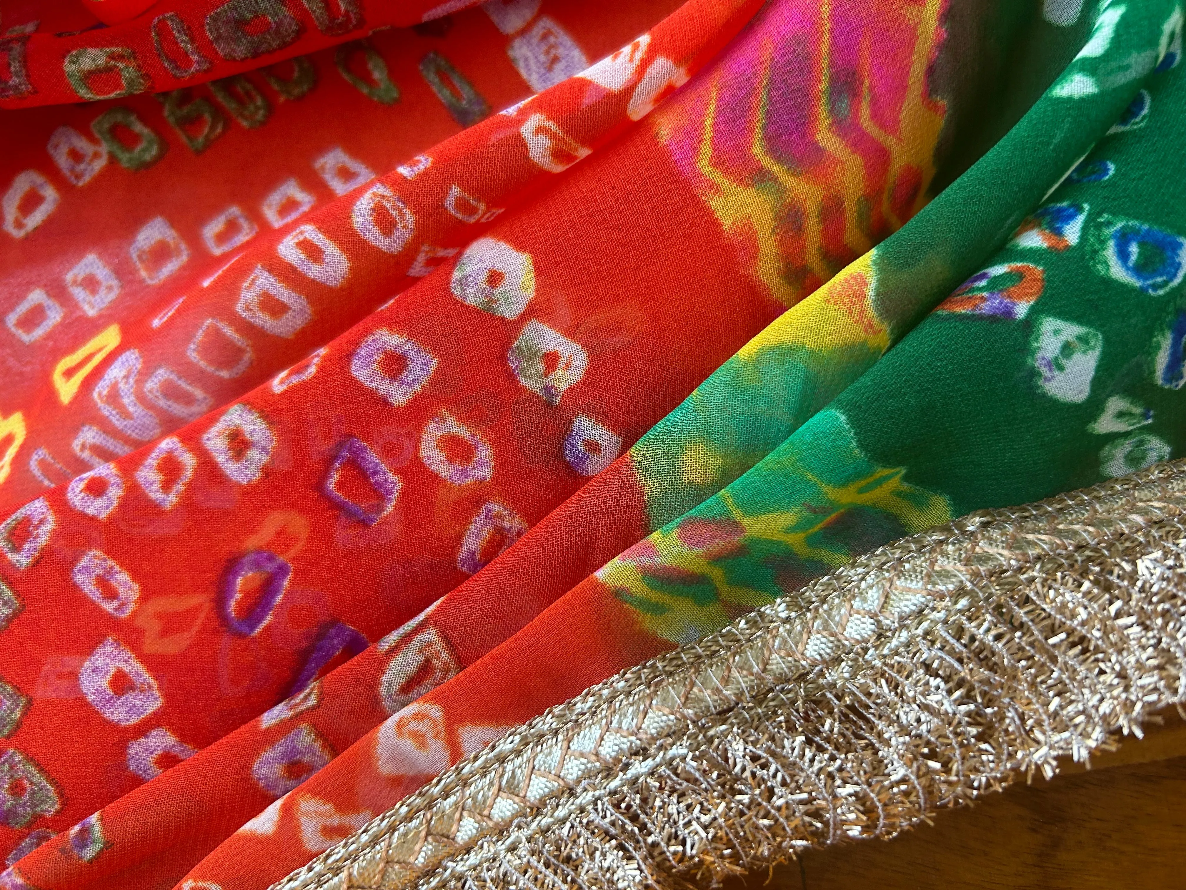 Multicolor  Bandhani Gota Patti Chunri