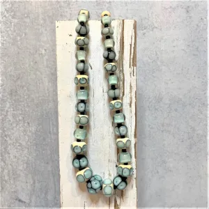 Multifaceted Handblown Glass Beaded Necklace