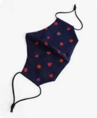 Navy Blue and Red Heart Double Filtered Mask Lifestyle Photo