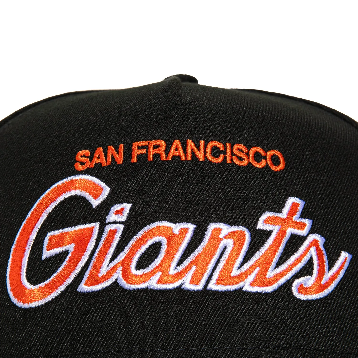 New Era 9Fifty A-Frame San Francisco Giants Logo Patch Script Snapback Hat - Black