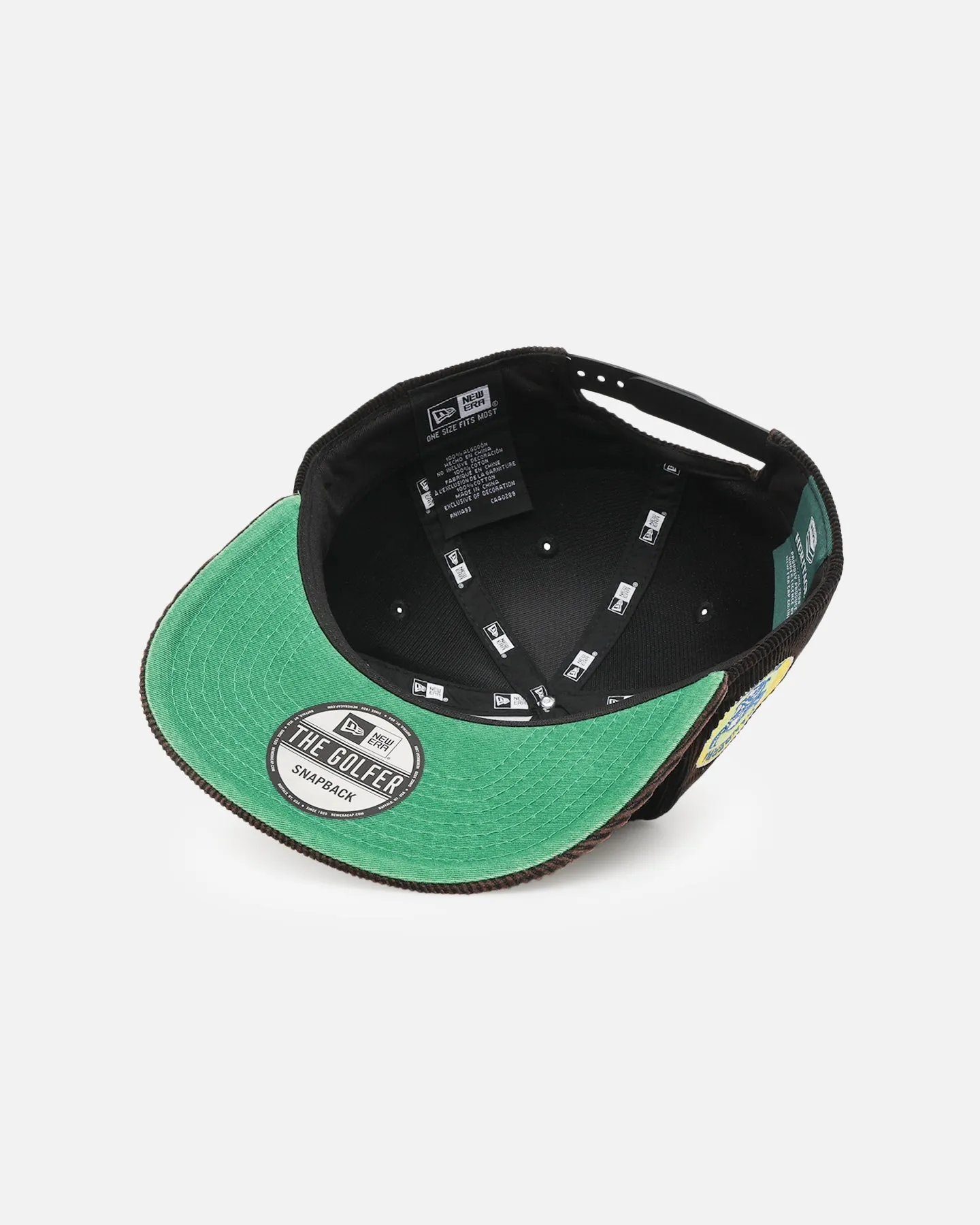New Era Canberra Raiders 'NRL Golfer Washed Black' Pre-Curved Corduroy Golfer Snapback Washed Black