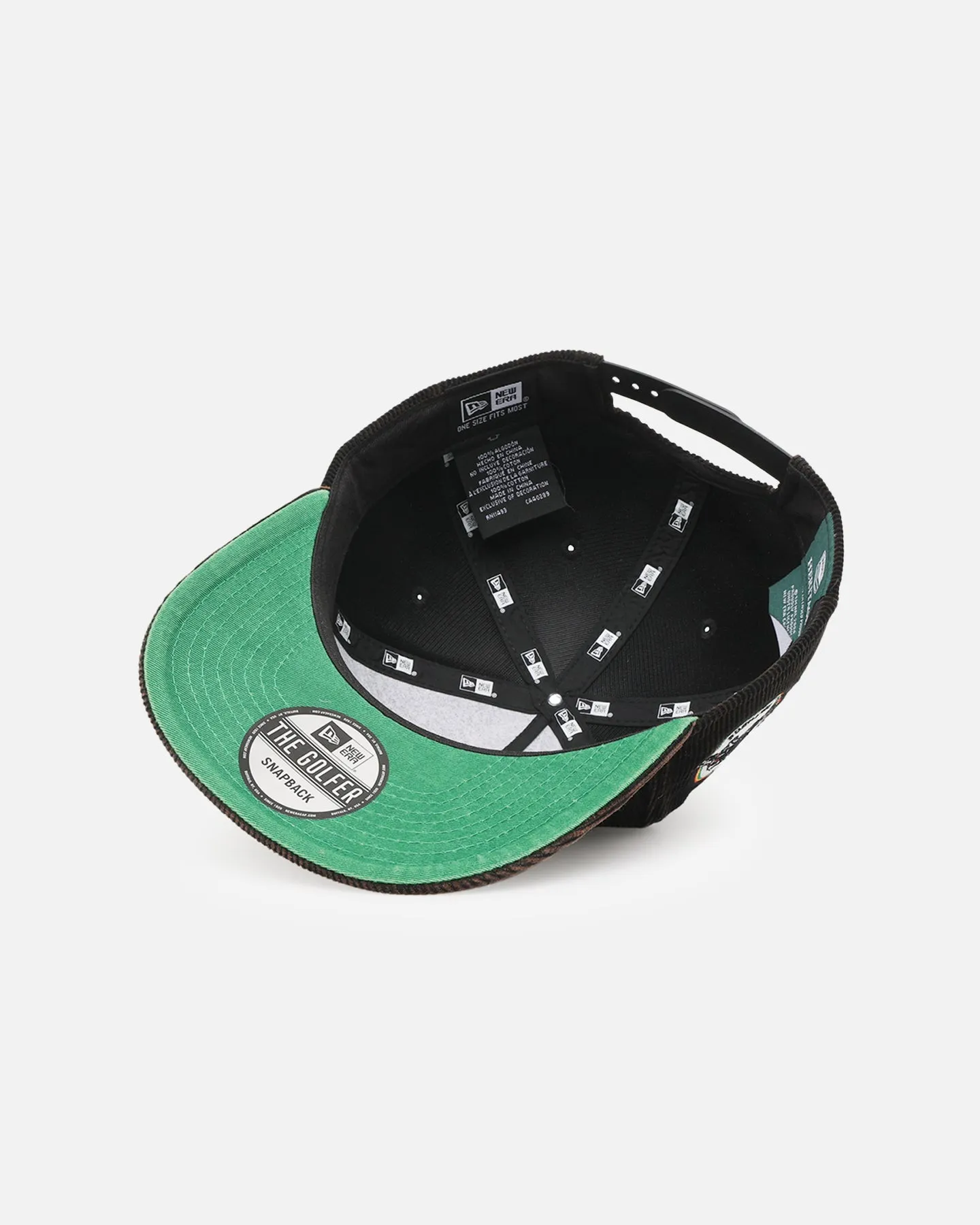 New Era Penrith Panthers 'NRL Golfer Washed Black' Pre-Curved Corduroy Golfer Snapback Washed Black