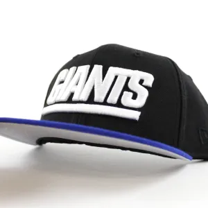 New York Giants New Era 59Fifty Fitted Hat (Jet Black Forza Azure Air Jordan IV Motorsport Away Gray Under Brim)