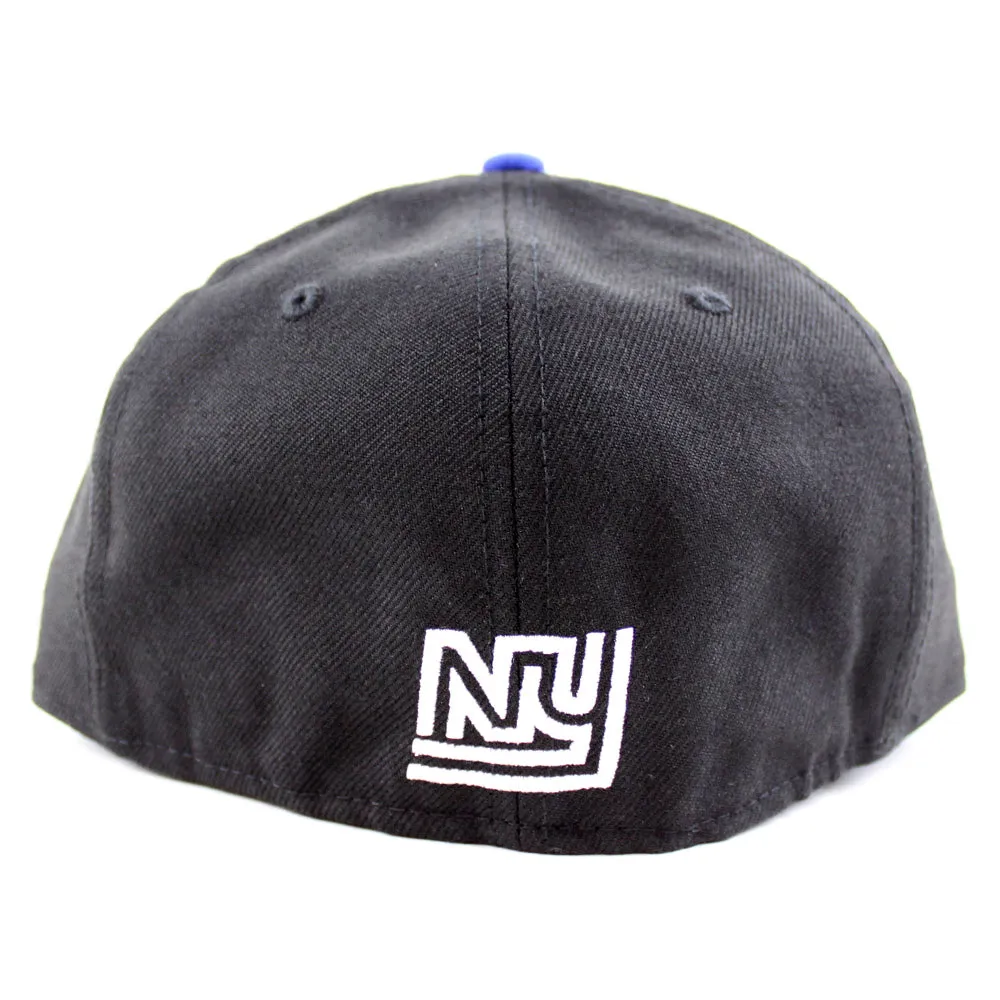 New York Giants New Era 59Fifty Fitted Hat (Jet Black Forza Azure Air Jordan IV Motorsport Away Gray Under Brim)