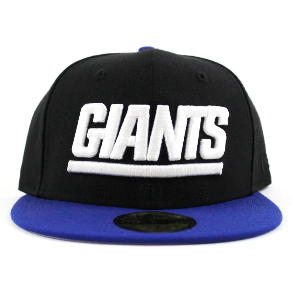 New York Giants New Era 59Fifty Fitted Hat (Jet Black Forza Azure Air Jordan IV Motorsport Away Gray Under Brim)