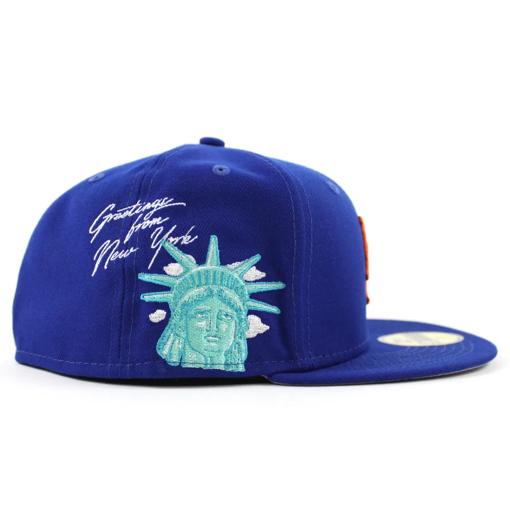 New York Mets CLOUD ICON Statue Of Liberty New Era 59Fifty Fitted Hat (Team Color Gray Under Brim)