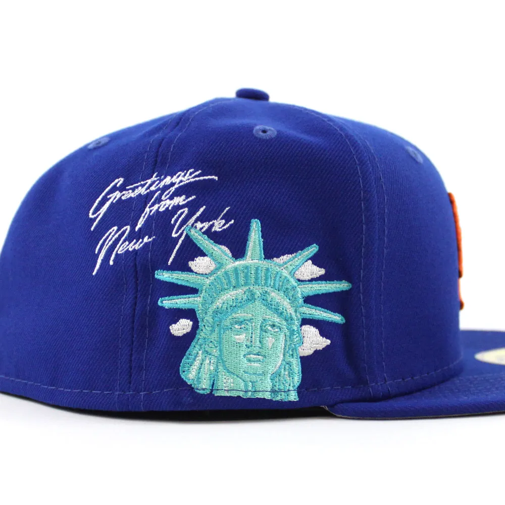New York Mets CLOUD ICON Statue Of Liberty New Era 59Fifty Fitted Hat (Team Color Gray Under Brim)