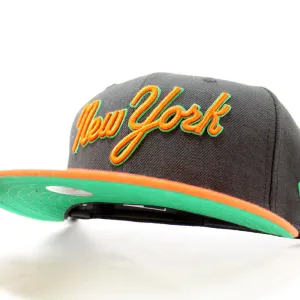 New York Mets New Era 59Fifty Fitted Hat (Black Orange Green Under Brim)