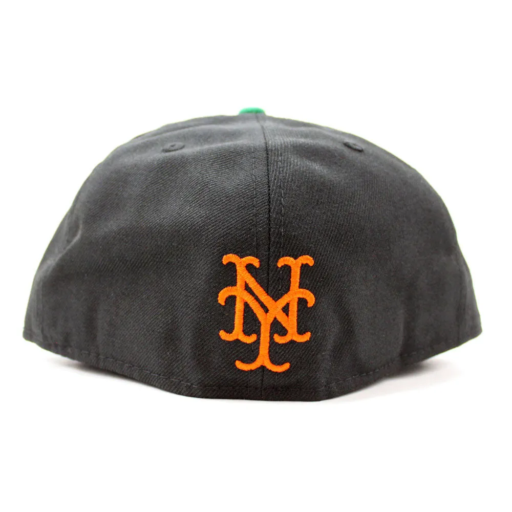 New York Mets New Era 59Fifty Fitted Hat (Black Orange Green Under Brim)