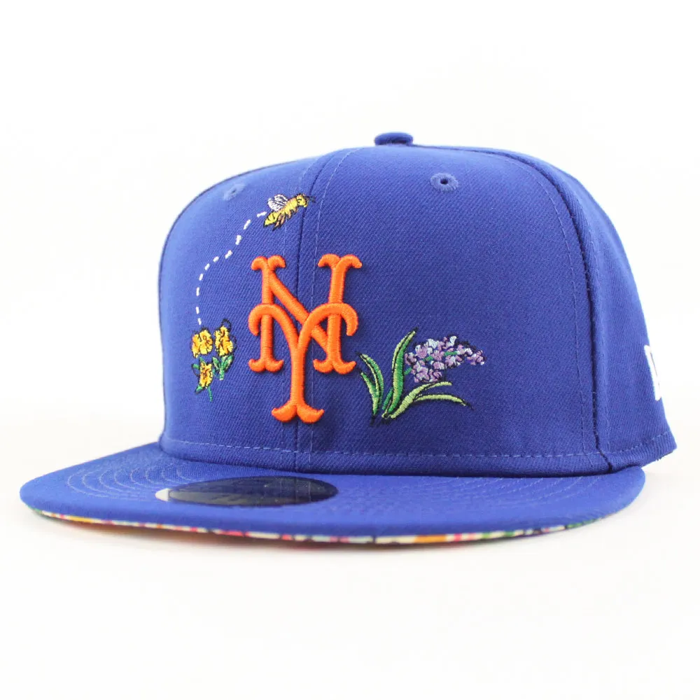 New York Mets WATER COLOR FLORAL New Era 59Fifty Fitted Hat (Blue Floral Under Brim)