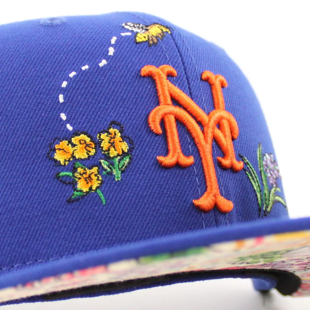 New York Mets WATER COLOR FLORAL New Era 59Fifty Fitted Hat (Blue Floral Under Brim)