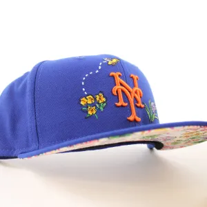 New York Mets WATER COLOR FLORAL New Era 59Fifty Fitted Hat (Blue Floral Under Brim)