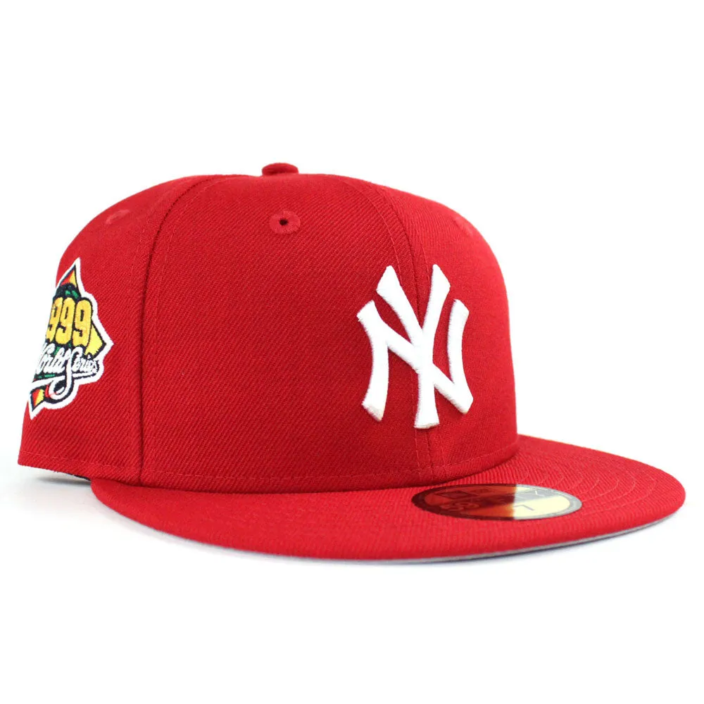 New York Yankees 1999 World Series New Era 59Fifty Fitted Hat (Red Gray Under Brim)