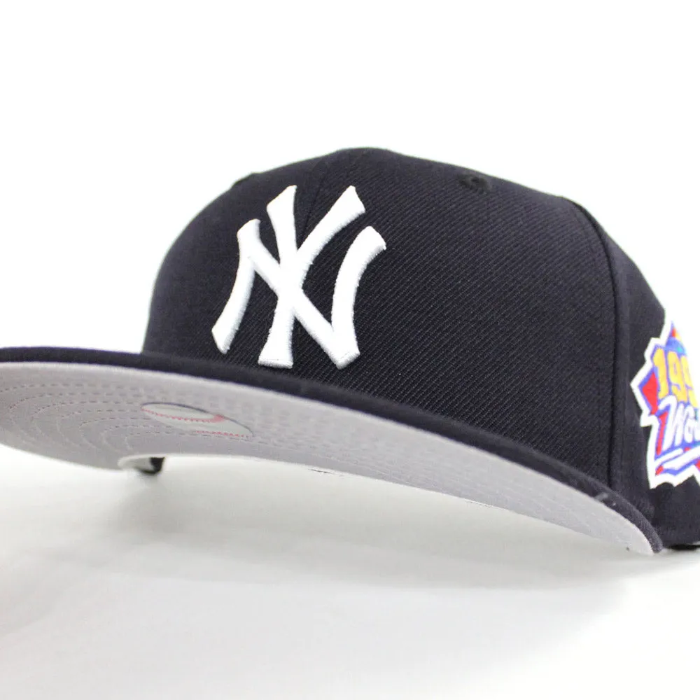 New York Yankees 1999 World Series Patch New Era Fitted 59Fifty Hats (Navy Gray Under Brim)