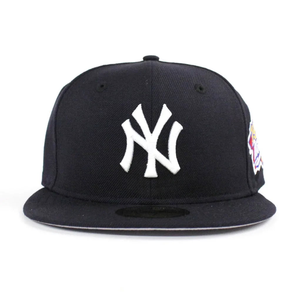 New York Yankees 1999 World Series Patch New Era Fitted 59Fifty Hats (Navy Gray Under Brim)