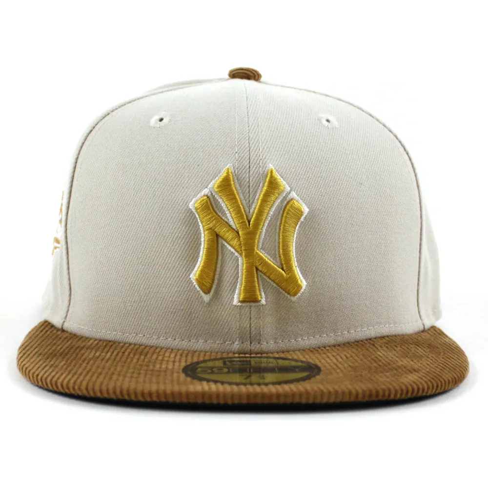 New York Yankees 2022 5950 CORD VISOR New Era Fitted Hat (Corduroy Green Under Brim)