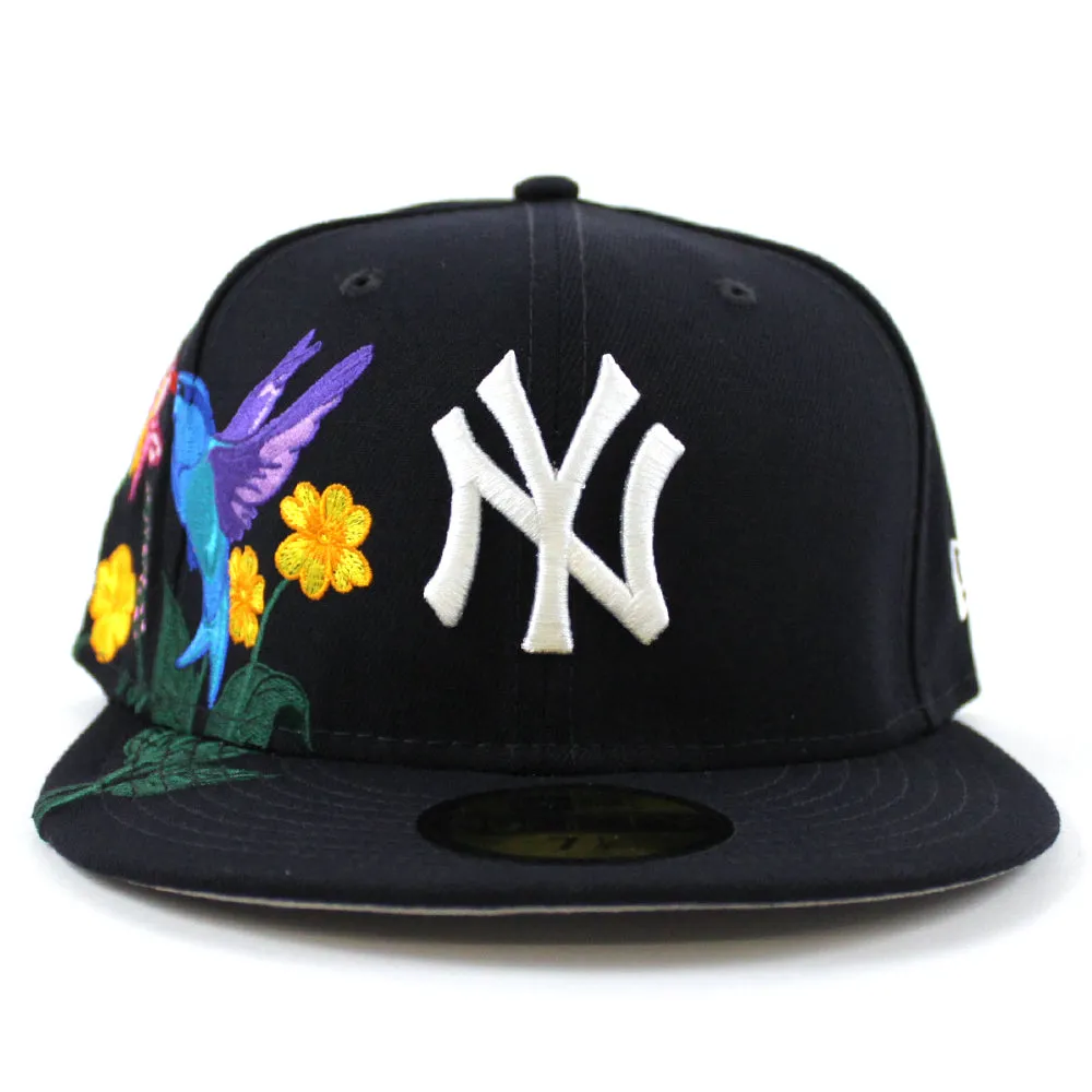New York Yankees BLOOMING New Era 59Fifty Fitted Hat (Team Color Gray Under Brim)