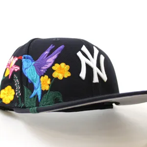 New York Yankees BLOOMING New Era 59Fifty Fitted Hat (Team Color Gray Under Brim)