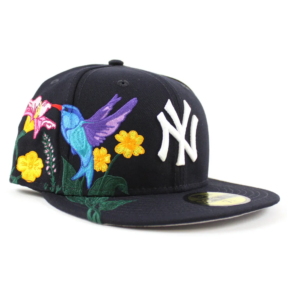New York Yankees BLOOMING New Era 59Fifty Fitted Hat (Team Color Gray Under Brim)