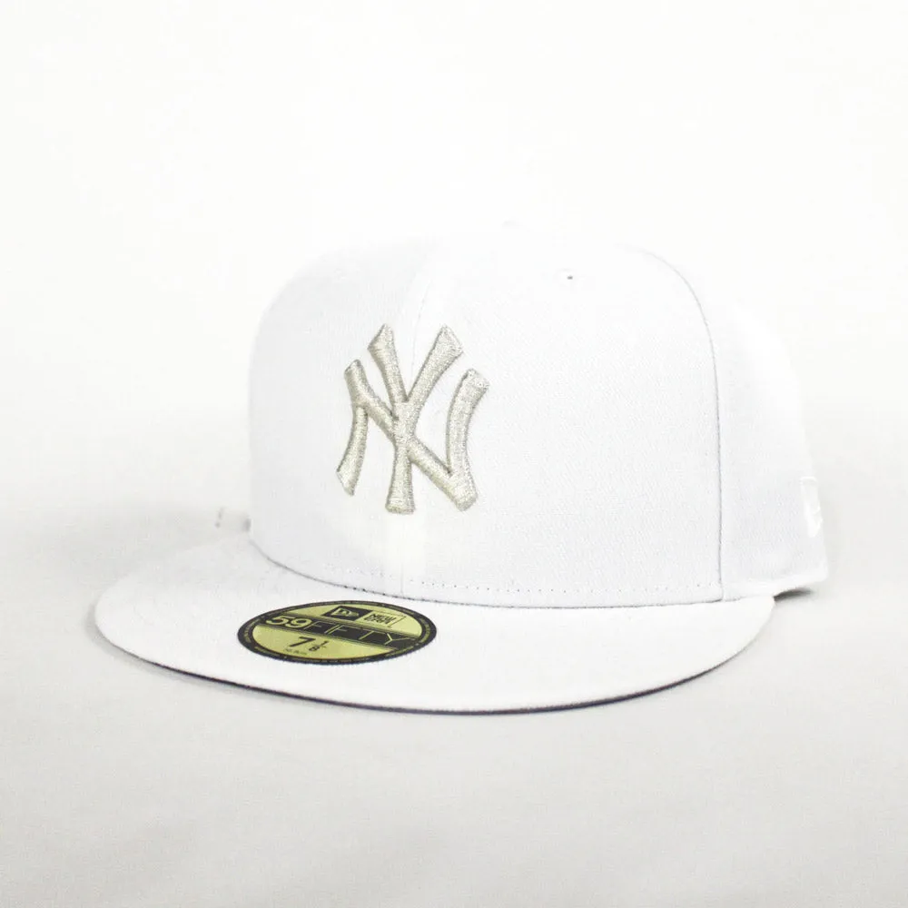 New York Yankees New Era 59Fifty Fitted Hat (Adidas Ultra Boost White M Silver Gray Under Brim)