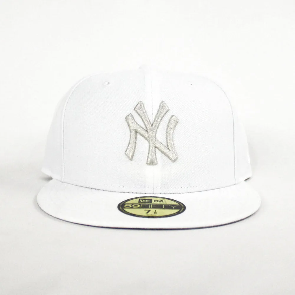 New York Yankees New Era 59Fifty Fitted Hat (Adidas Ultra Boost White M Silver Gray Under Brim)