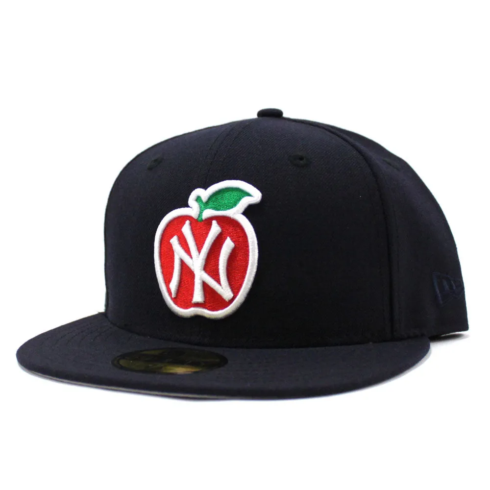 New York Yankees New Era 59Fifty Fitted Hat (Big Apple Navy Gray Under Brim)