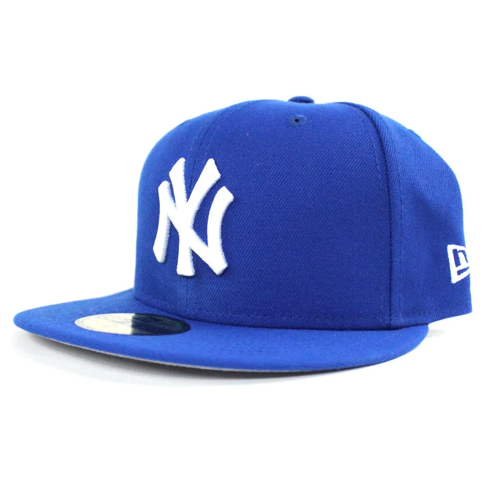 New York Yankees New Era 59Fifty Fitted Hat (Bright Blue Gray Under Brim)