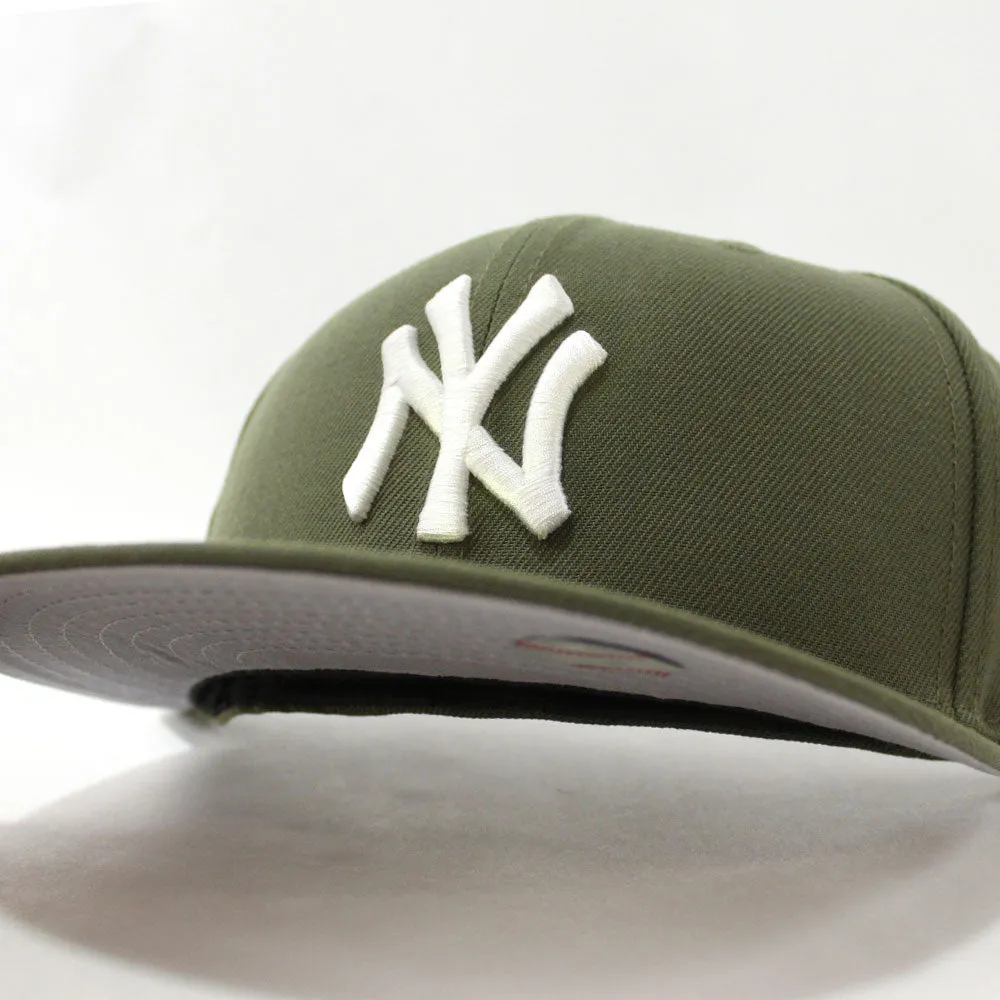 New York Yankees New Era 59Fifty Fitted Hat (Olive Gray Under Brim)