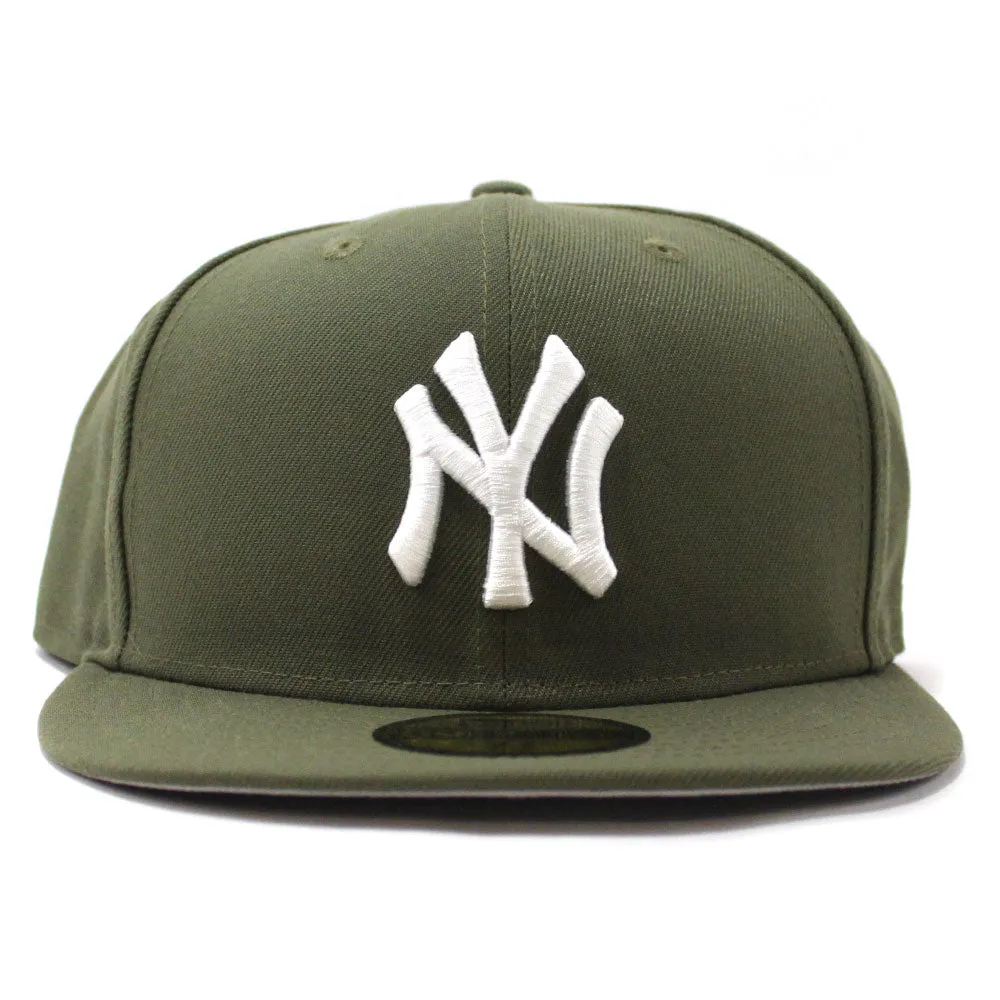 New York Yankees New Era 59Fifty Fitted Hat (Olive Gray Under Brim)