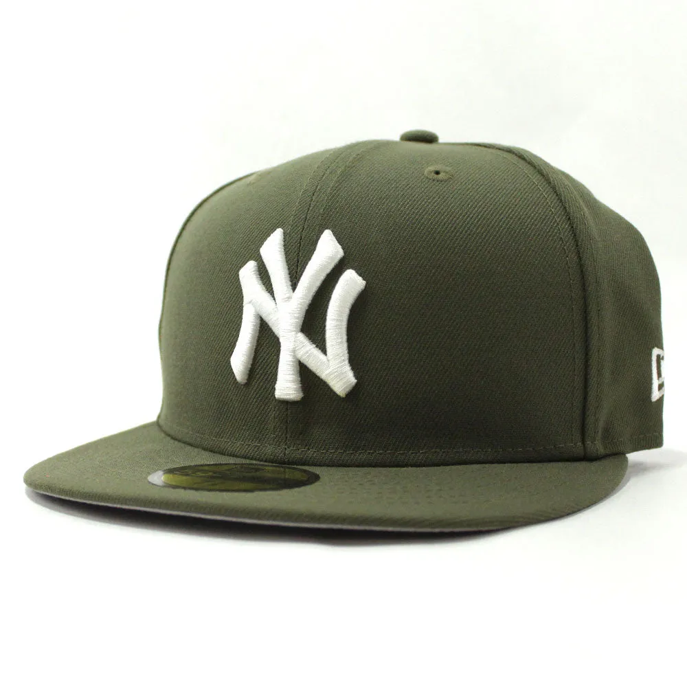 New York Yankees New Era 59Fifty Fitted Hat (Olive Gray Under Brim)