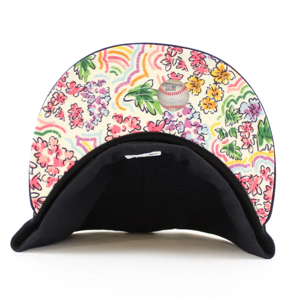 New York Yankees WATER COLOR FLORAL New Era 59Fifty Fitted Hat (Navy Floral Under Brim)
