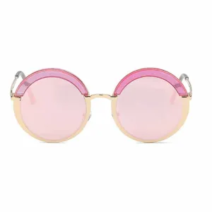 Nicola Round Pink Gold Tinted Sunglasses